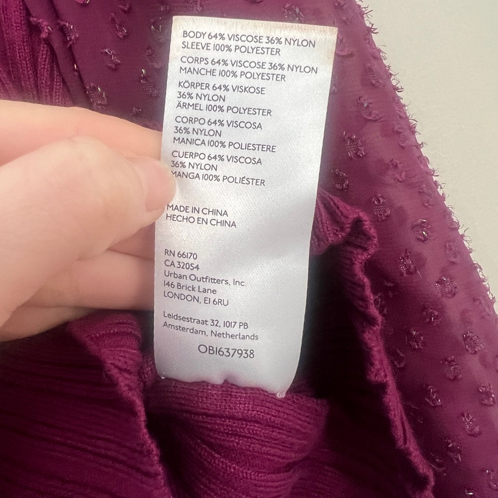 Anthropologie Purple Puff-Sleeve Shimmer Sweater Small - Picture 8 of 8